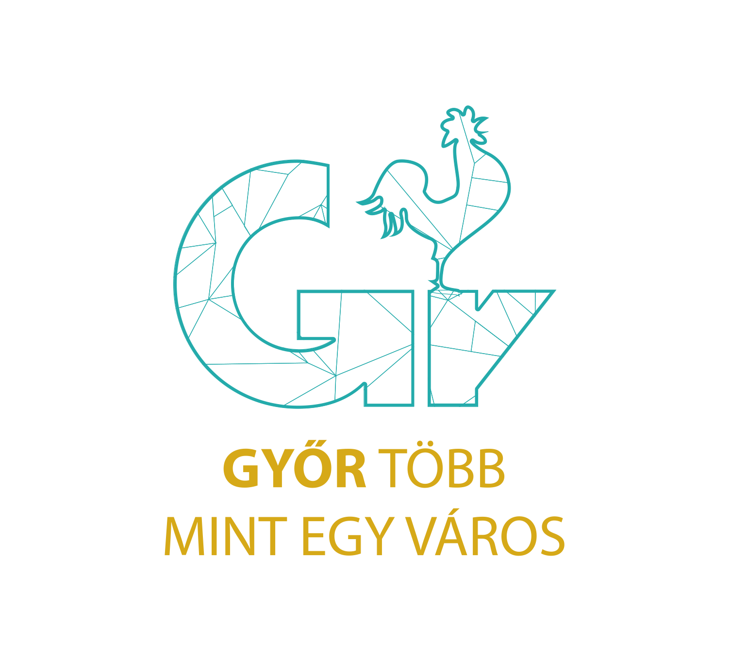 Győr több mint egy város logo türkiz arany